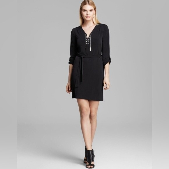 NWT Michael Kors Chain lace up dress. Size Small - Picture 1 of 13